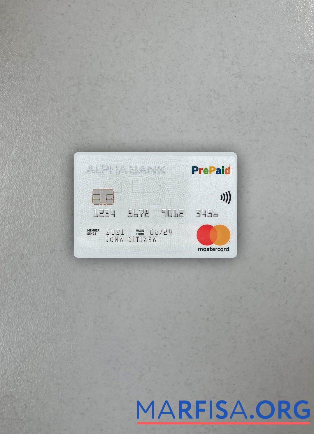Printable Greece Alpha Bank mastercard VERSION 2 photolook front download for verification